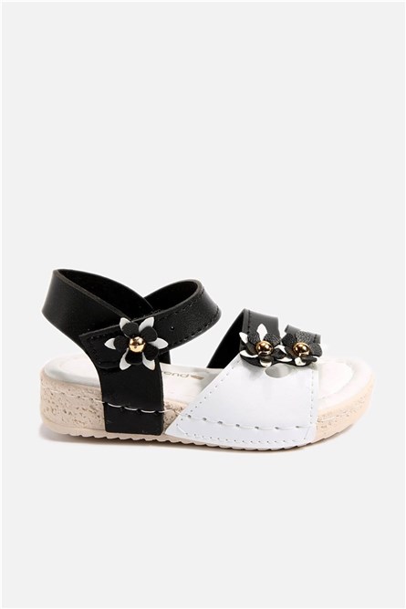 Children's sandals 23-25 - Black and White #329812