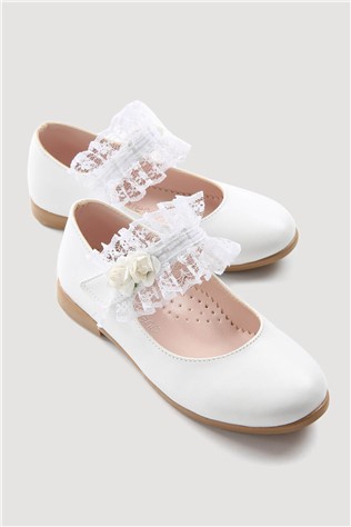 Children's shoes with tulle 26-30 - White #331356