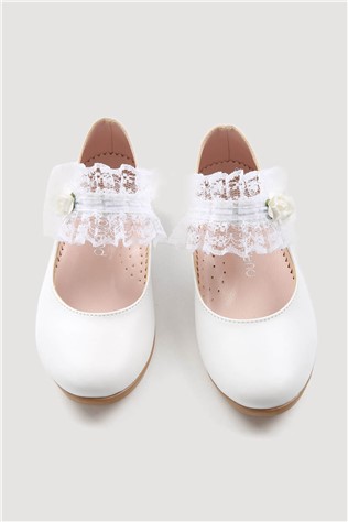Children's shoes with tulle 26-30 - White #331356