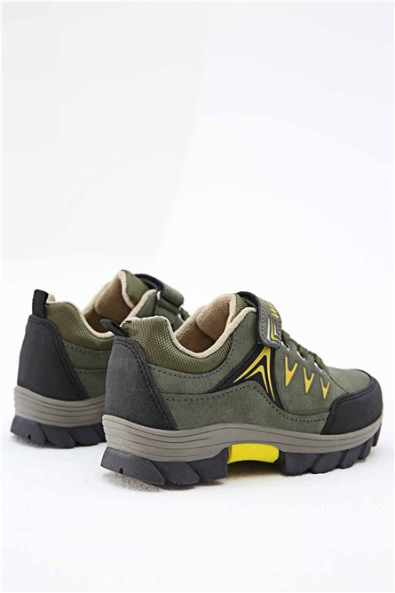 Men's Velcro Trainers - Khaki, Yellow #320428
