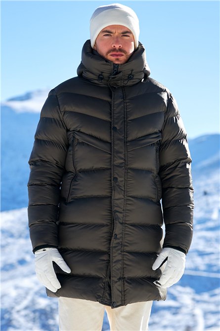 Men's Waterproof Windproof Long Jacket UDK-001 - Khaki#408170