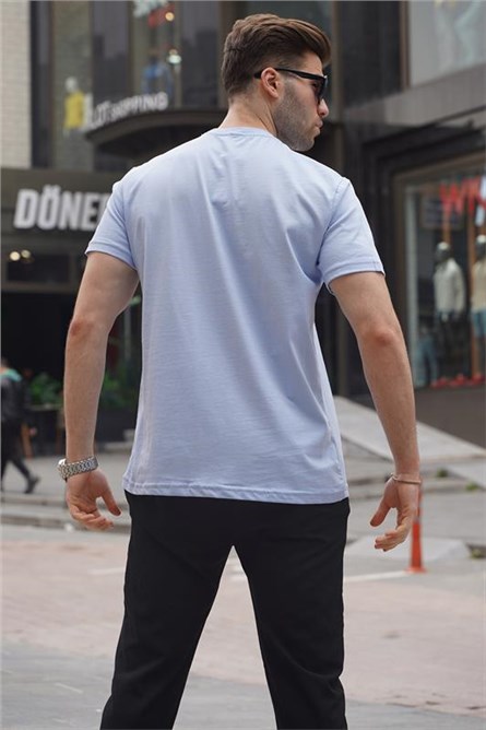 Men's Regular Fit T-Shirt 6131 - Light Blue #395162