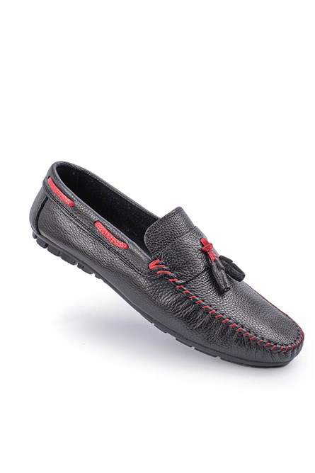 ALEXANDER GARCIA Men's Genuine Leather Moccasins - Black 20230321130