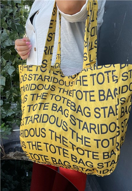 Textile handbag - Mustard color #407694