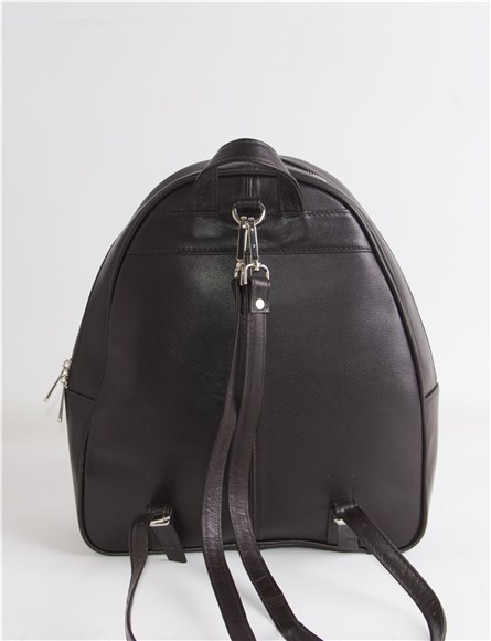 Leather Club Women's Leather Backpack - Dark Blue #317448