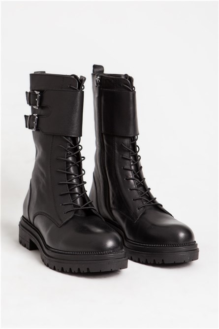 DERİCLUB Women's Genuine Leather Boots 66170 - Black #361586