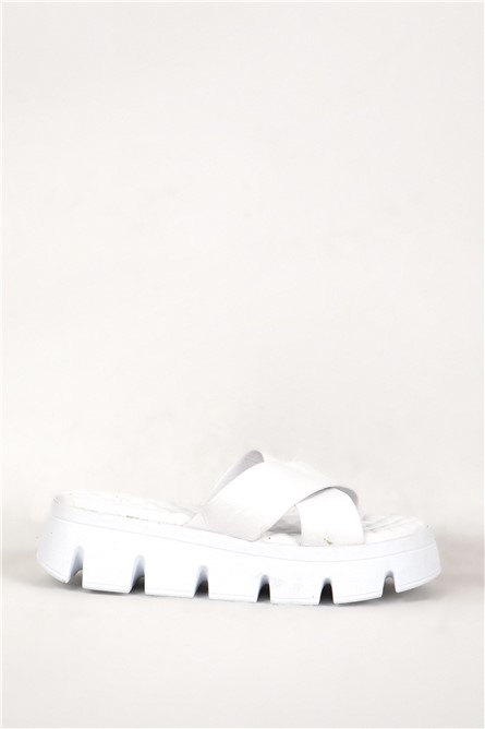 Women's Genuine Leather Slippers 7658 - White #381997