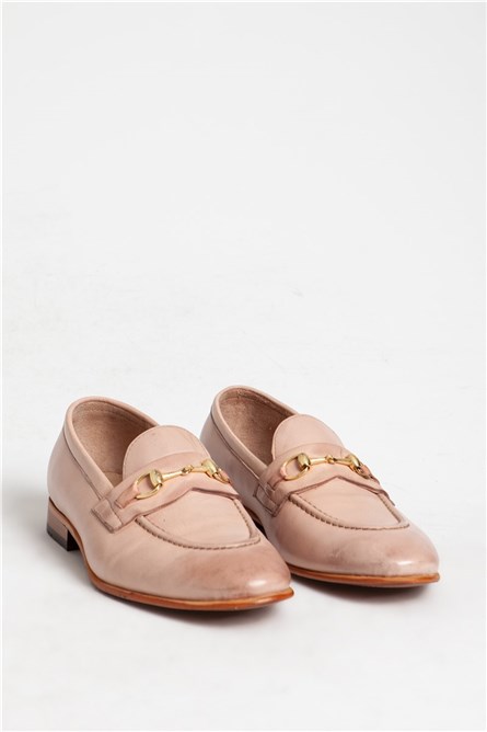 Men's Real Leather Loafers - Beige #318112