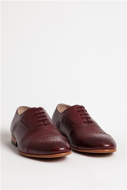 Men's Real Leather Oxfords - Burgundy #318119