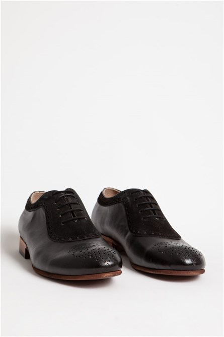 Men's Real Leather and Suede Shoes - Black #318526