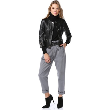 Women's leather jacket YB-2105 - Black #318864
