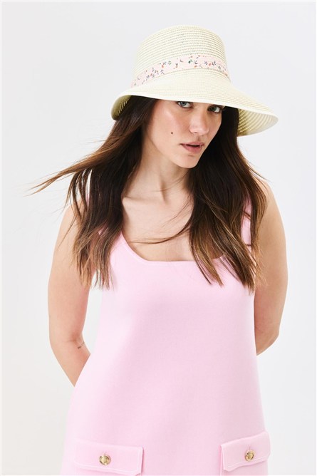 Straw Beach Hat with Visor Y25730-28  #451950