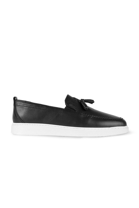 Ducavelli Fringe Men's Leather Shoes Black 1804