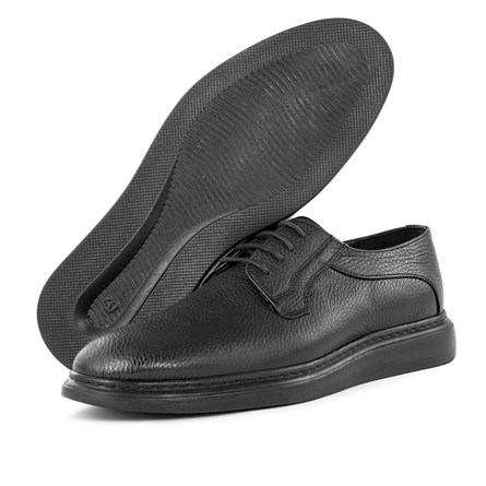 Ducavelli Men's Genuine Leather Casual Shoes - Black 