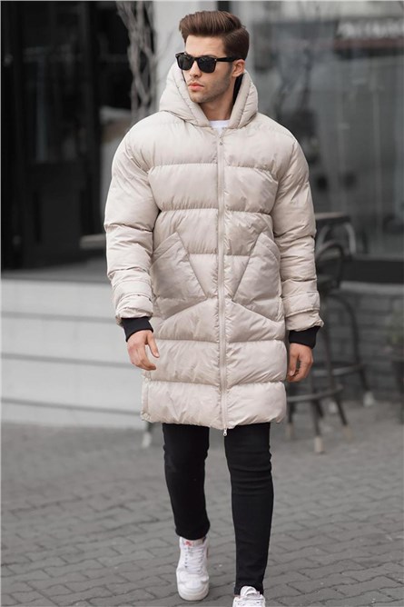 Men's Long Jacket  Beige - 20231011010