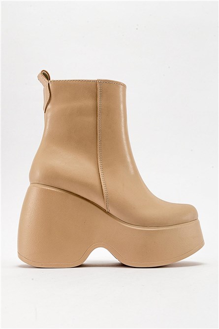Women's Platform Boots - Beige #410909