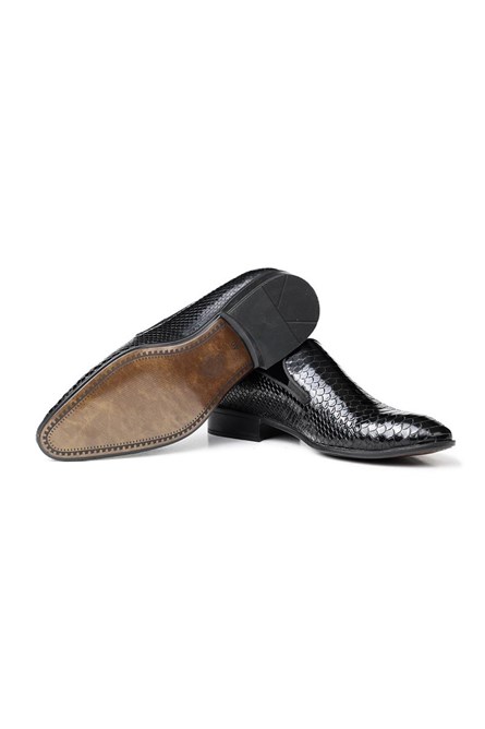 Ducavelli Men's Real Leather Embossed Shoes - Black #316877
