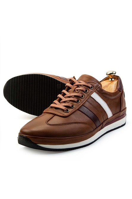 Ducavelli Men's Real Leather Trainers - Brown #308254