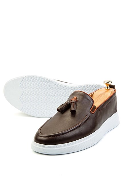 Ducavelli Men's Real Leather Tassel Shoes - Brown #308239
