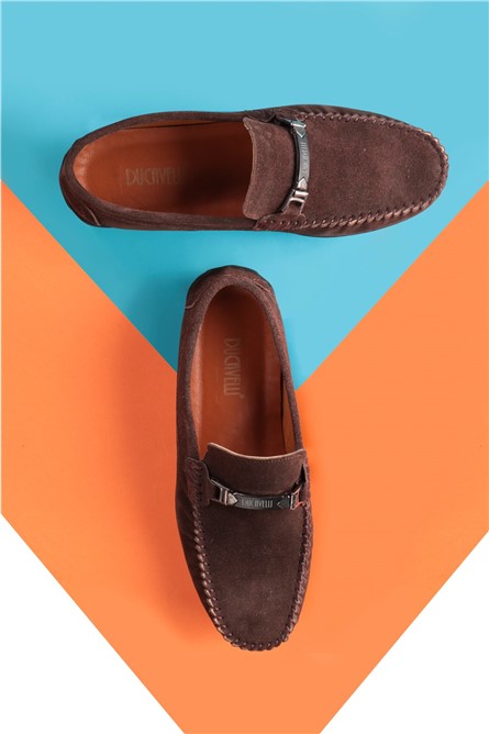 Ducavelli Men's Natural Suede Loafers - Brown #381613