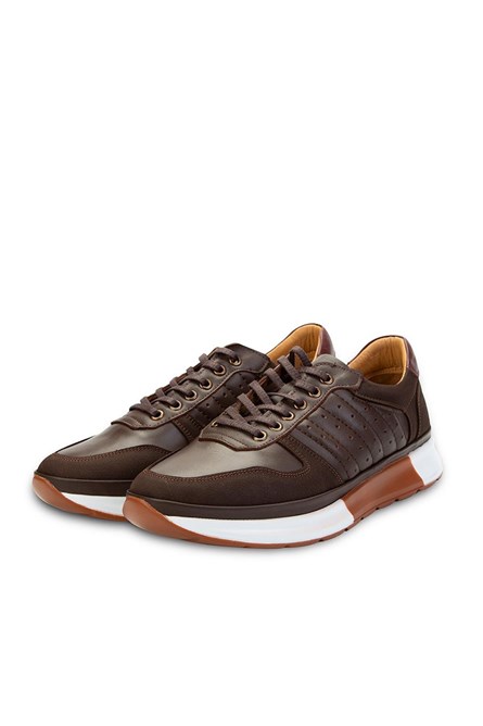 Ducavelli Men's Real Leather Trainers - Brown #308267