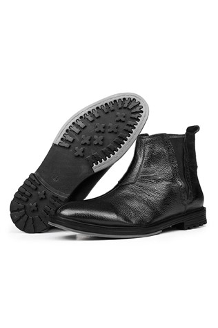 Ducavelli Men's Real Leather Chelsea Boots - Black #316906