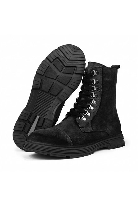 Ducavelli Men's Real Suede Combat Style Boots - Black #316927