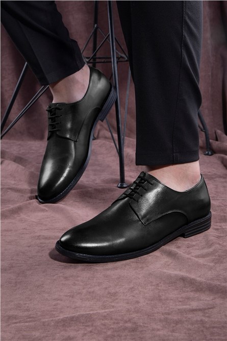 Ducavell Pánska kožená spoločenská obuv – čierna #334615