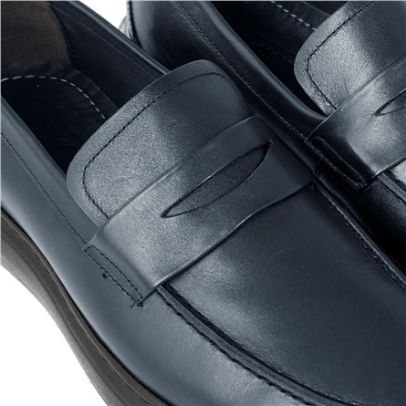 Ducavelli Men's Genuine Leather Shoes - Dark Blue #334619