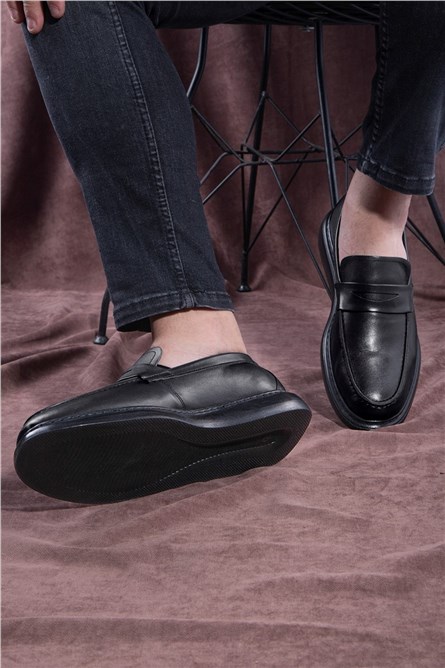 Ducavelli Men's Genuine Leather Casual Shoes - Black #334621