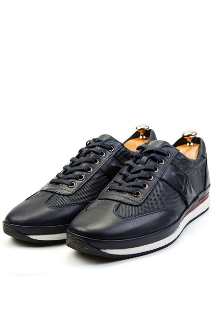 Pánske kožené topánky Ducavelli Stripe - tmavo modré 308222