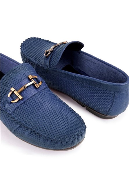 Ducavelli Men's leather shoes - Dark blue #333206