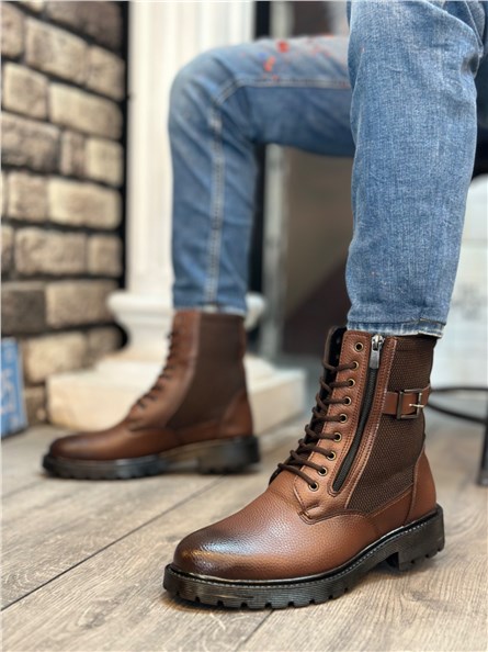 Men's Lace Up Boots BA0218 - Light Brown #405524