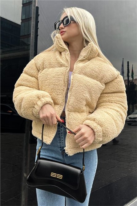 Дамско плюшено яке MG1634 - Бежово #367705 Дамско плюшено яке MG1634 - Бежово #367705