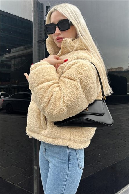 Women's Plush Jacket MG1634 - Beige #367705