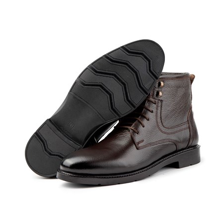 Ducavelli Men's Genuine Leather Casual Shoes - Dark Brown 