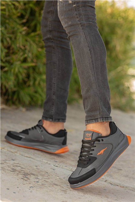 Men's Sports Shoes - Gray with Orange #358813