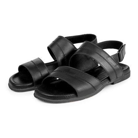 Ducavelli Men's Genuine Leather Sandals - Black 