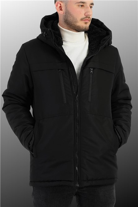 Мъжко водонепромокаемо и ветроустойчиво яке RQPA - Черно #409375