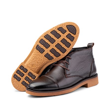 Ducavelli Men's Real Leather Chukka Boots - Dark Brown 