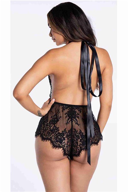 Women's Lace Bodysuit - Black #385837