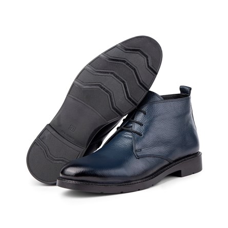 Men's Genuine Leather Boots - Dark Blue 