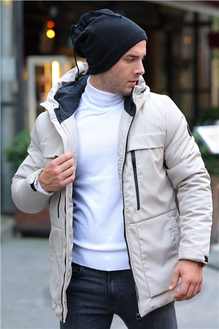 DPA-200 Men's Waterproof Hooded Jacket - Light Beige #408270