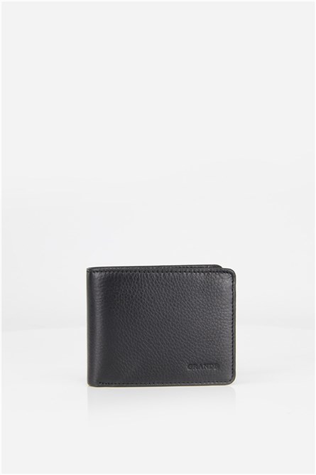 Men's leather wallet 1504 - Black #333984