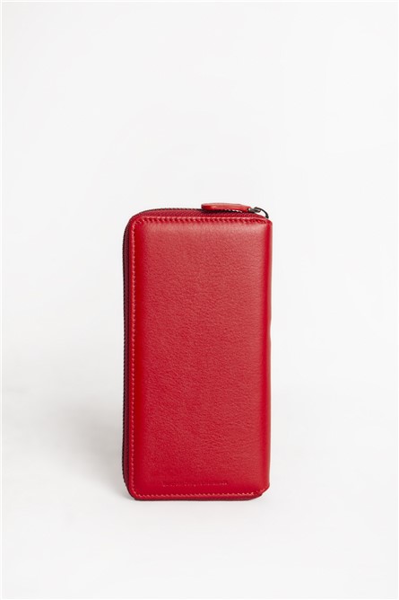 Genuine Leather Rectangle Wallet for Men 1780 - Red #366193