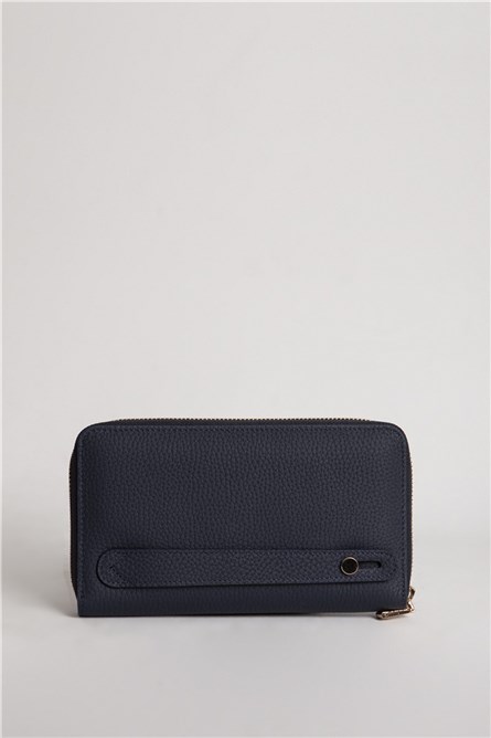 Unisex Genuine Leather Wallet 2799 - Dark Blue #334649