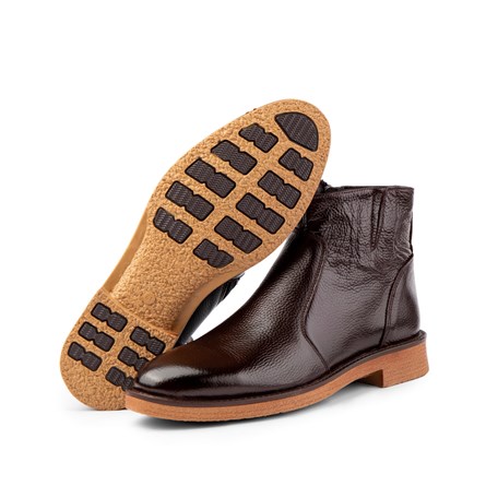 Ducavelli Men's Real Leather Boots - Dark Brown 