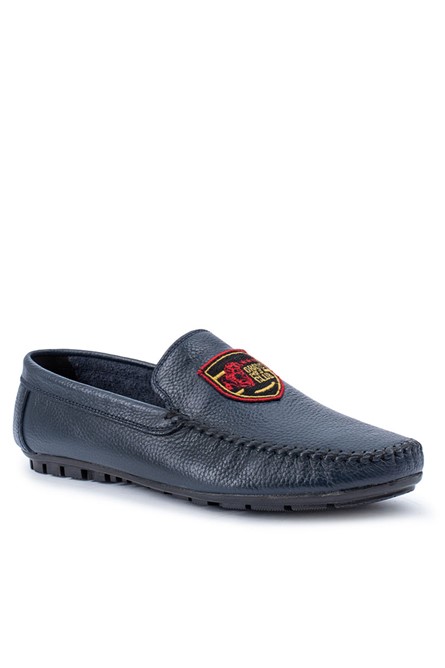 GPC POLO Men's Genuine Leather Moccasins - Dark Blue 20230321083