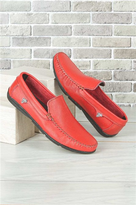 GPC Men's Real Leather Loafers - Red #9979116