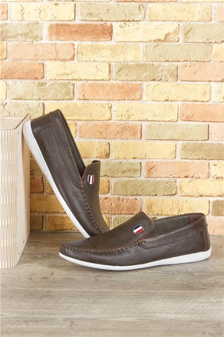 Pánske kožené topánky GPC POLO - tmavo hnedé 9979112